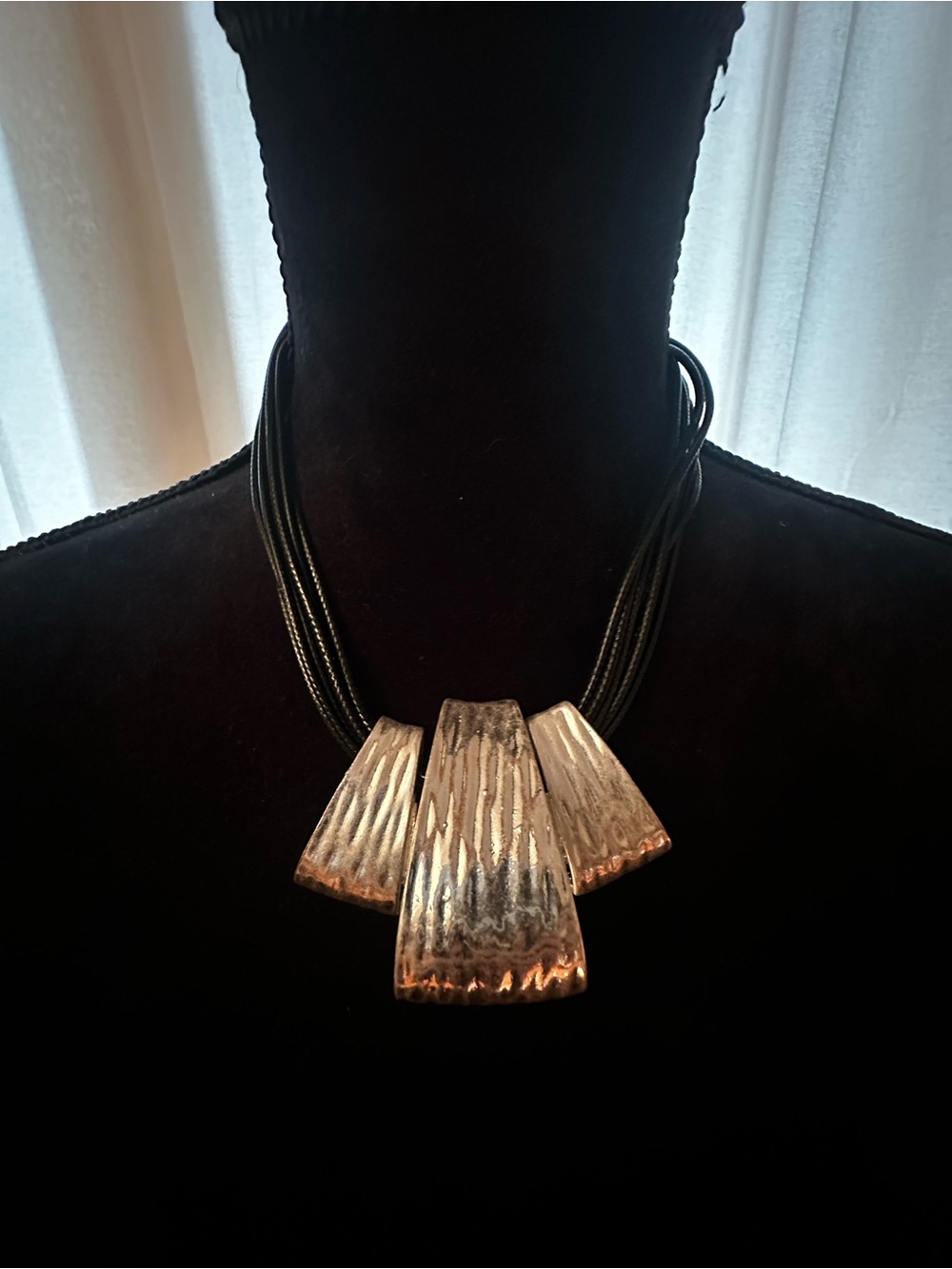 Statement Silver-Tone Textured Pendant Necklace - Women Jewelry